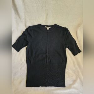 Merona Black Short Sleeve Sweater Crew Neck Top, Women's S